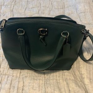 Forest green coach satchel